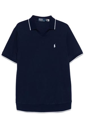 Navy blue stretch-cotton T-shirt RALPH LAUREN | 710964535005NAVY